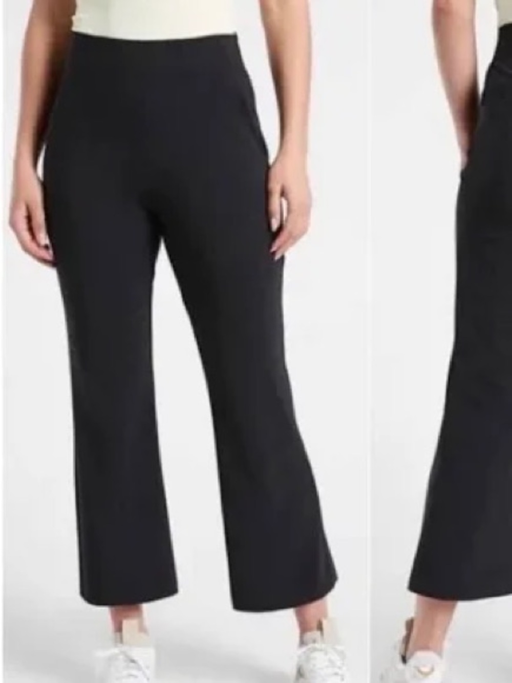 Athleta Women's Black Cosmic Kick Flare Cropped Wide-Leg Pants